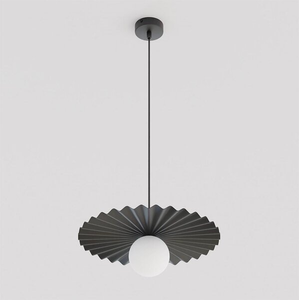 Závěsné svítidlo UMBRA 1 – černé, bílé sklo, 1× G9, šířka 35 cm