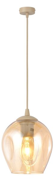 Závěsné svítidlo ISTAR 1 – moka, jantarové sklo, 1× E27, šířka 14 cm