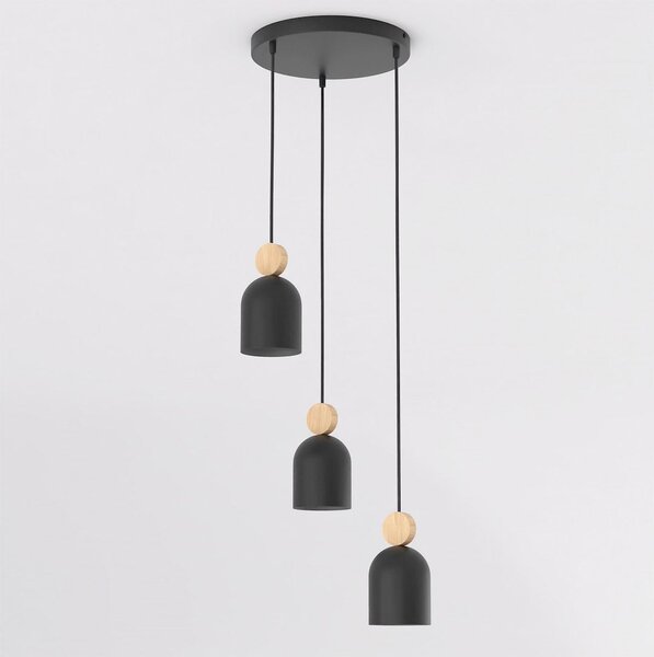Závěsné svítidlo MESI 3 PREM – černé, 3× GU10, šířka 34 cm