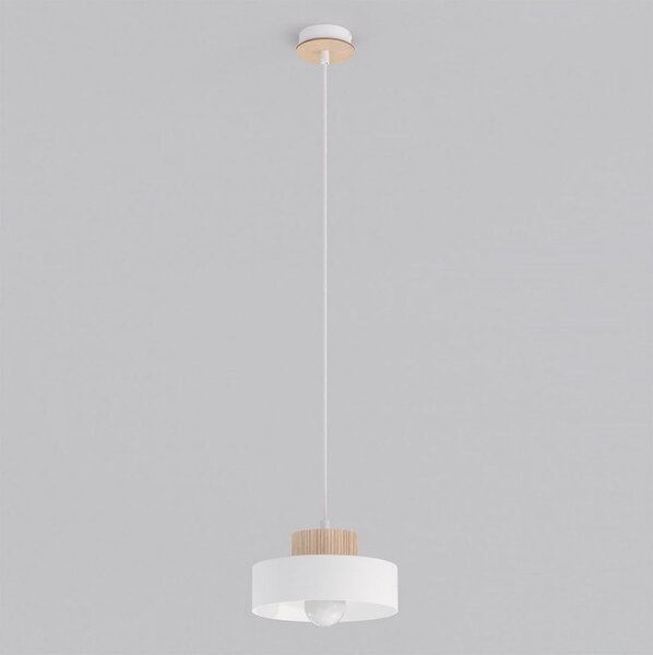 Závěsné svítidlo KIVI 1S – bílé, 1× E27, šířka 20 cm