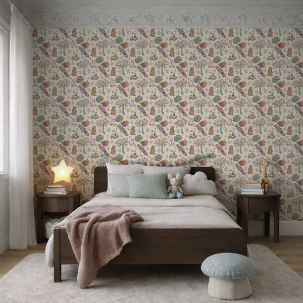 Tapety Duhoví králíci a ptáci, Tapety moderní, a01127 : uwalls.cz