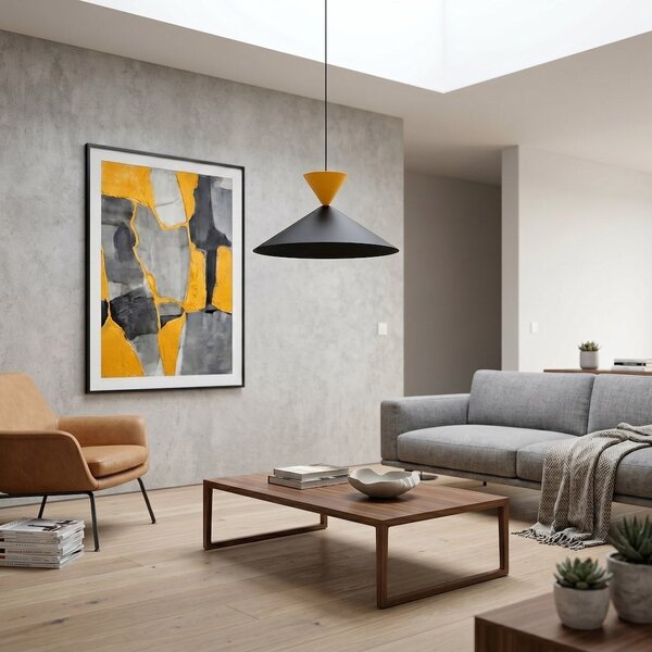 Závěsné svítidlo RALF 1M – černé / oranžové, 1× GX53, šířka 40 cm
