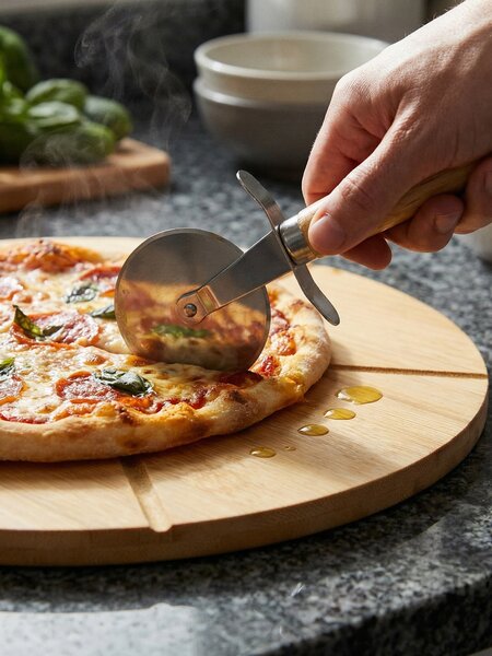 Sinsay - Prkénko na pizzu s nožem - béžová