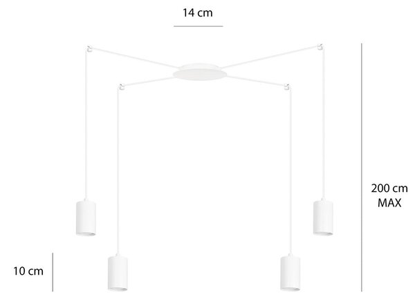 Závěsné svítidlo TRAKER 4 – bílé, 4× GU10, šířka 300 cm
