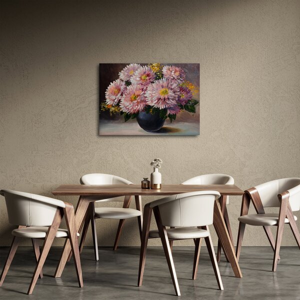 Obraz - Olejomalba, Květiny ve váze (70x50 cm)