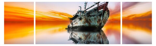Obraz - Svítání nad vrakem lodi (170x50 cm)