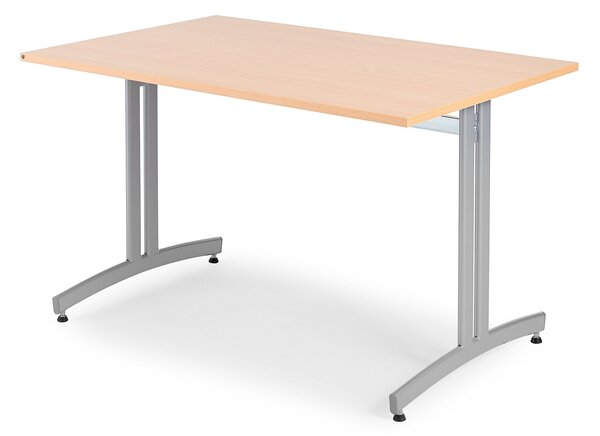 AJ Produkty Stůl SANNA, 1200x800x720 mm, stříbrná/buk