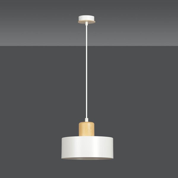 Závěsné svítidlo TORIN 1 – bílé, 1× E27, šířka 20 cm