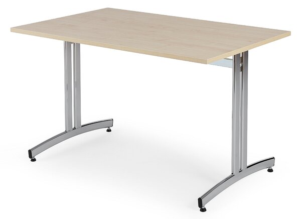 AJ Produkty Stůl SANNA, 1200x800x720 mm, chrom/bříza