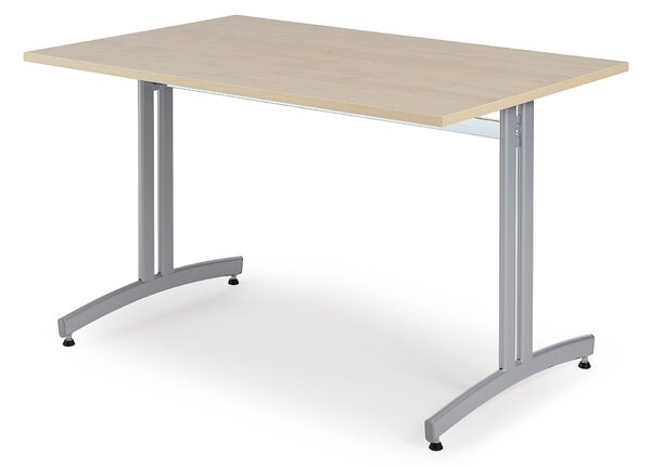 AJ Produkty Stůl SANNA, 1200x800x720 mm, stříbrná/bříza