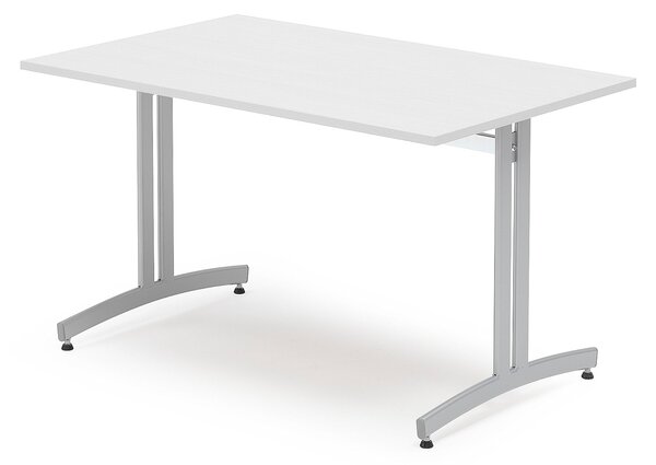 AJ Produkty Stůl SANNA, 1200x800x720 mm, stříbrná/bílá