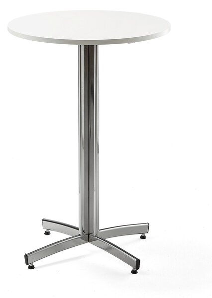 AJ Produkty Barový stůl SANNA, Ø700x1050 mm, chrom/bílá