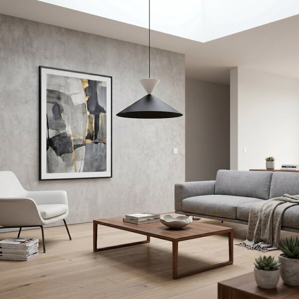 Závěsné svítidlo RALF 1M – černé / bílé, 1× GX53, šířka 40 cm