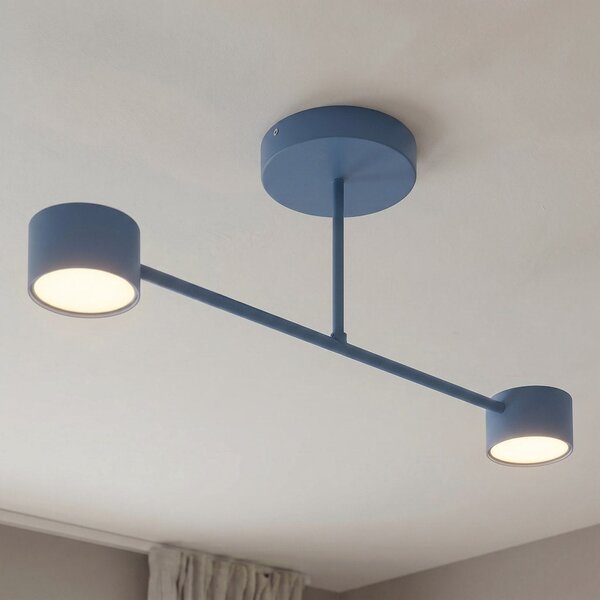Stropní svítidlo HALO 2 – tlumeně modré, 2× GX53, šířka 60 cm