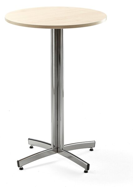 AJ Produkty Barový stůl SANNA, Ø700x1050 mm, chrom/bříza