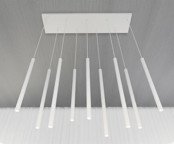 Závěsné svítidlo SELTER 9 – bílé, 9× G9, šířka 92 cm