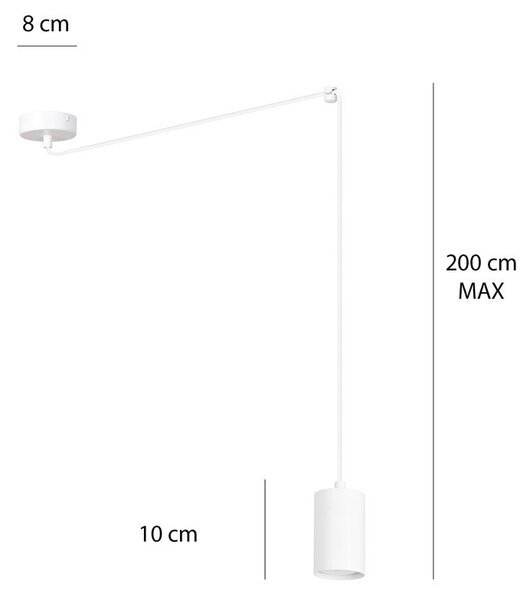 Závěsné svítidlo TRAKER 1 – bílé, 1× GU10, šířka 8 cm