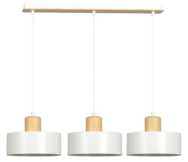 Závěsné svítidlo TORIN 3 – bílé, 3× E27, šířka 80 cm