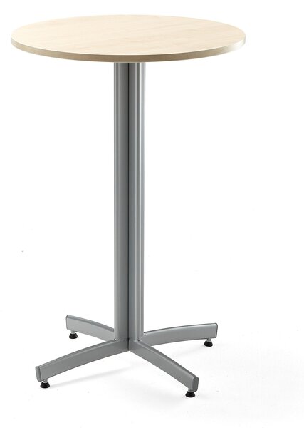 AJ Produkty Barový stůl SANNA, Ø700x1050 mm, stříbrná/bříza