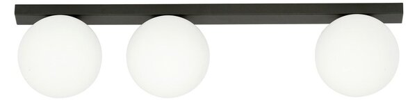 Stropní svítidlo FIT 3 – černé, opálové sklo, 3× E14, šířka 70 cm