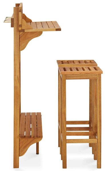 3dílný barový set na balkon masivní akáciové dřevo 310254