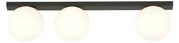 Stropní svítidlo FIT 3 – černé, opálové sklo, 3× E14, šířka 70 cm