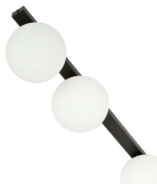 Stropní svítidlo FIT 3 – černé, opálové sklo, 3× E14, šířka 70 cm