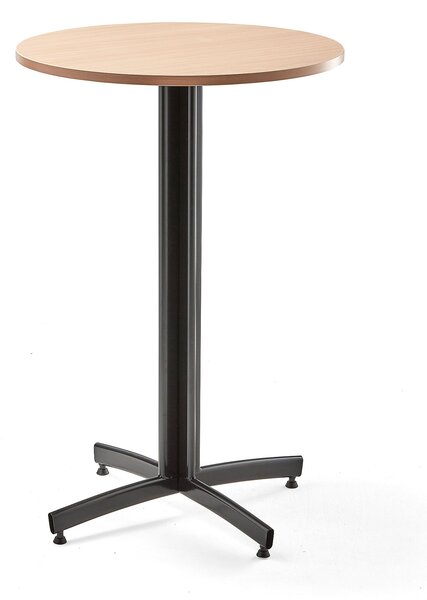AJ Produkty Barový stůl SANNA, Ø700x1050 mm, černá/buk