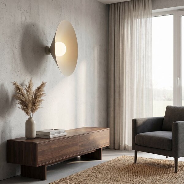 Nástěnné svítidlo MONO K1L – moka, opálové sklo, 1× E14, šířka 50 cm