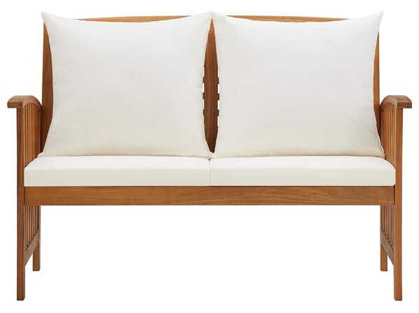 Zahradní lavice s poduškami 119 cm masivní akáciové dřevo 310260