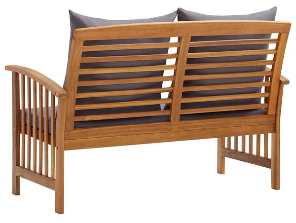 Zahradní lavice s poduškami 119 cm masivní akáciové dřevo 310261