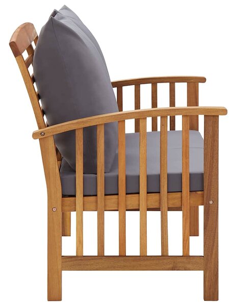 Zahradní lavice s poduškami 119 cm masivní akáciové dřevo 310261