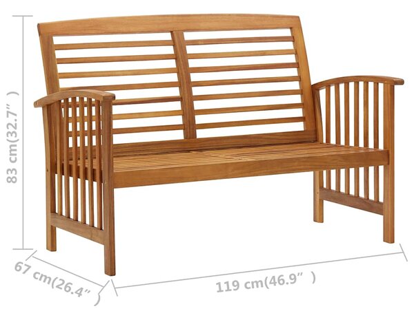 Zahradní lavice 119 cm masivní akáciové dřevo 310259