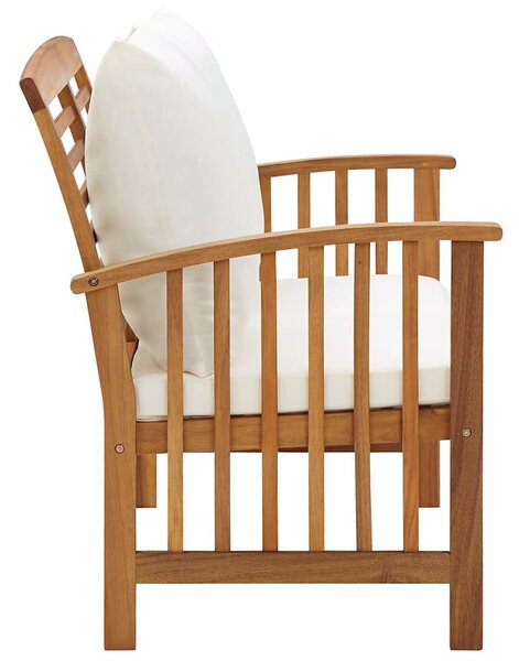 Zahradní lavice s poduškami 119 cm masivní akáciové dřevo 310260