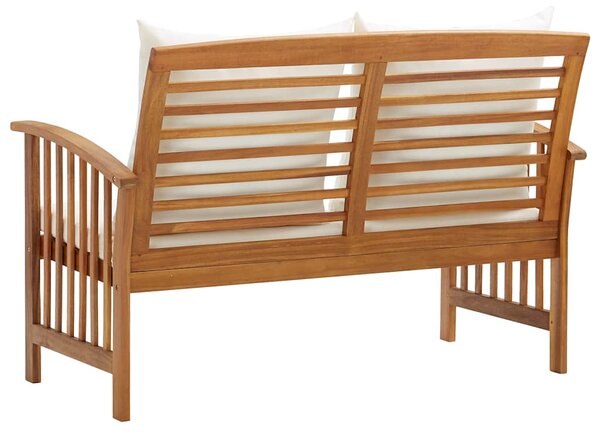 Zahradní lavice s poduškami 119 cm masivní akáciové dřevo 310260