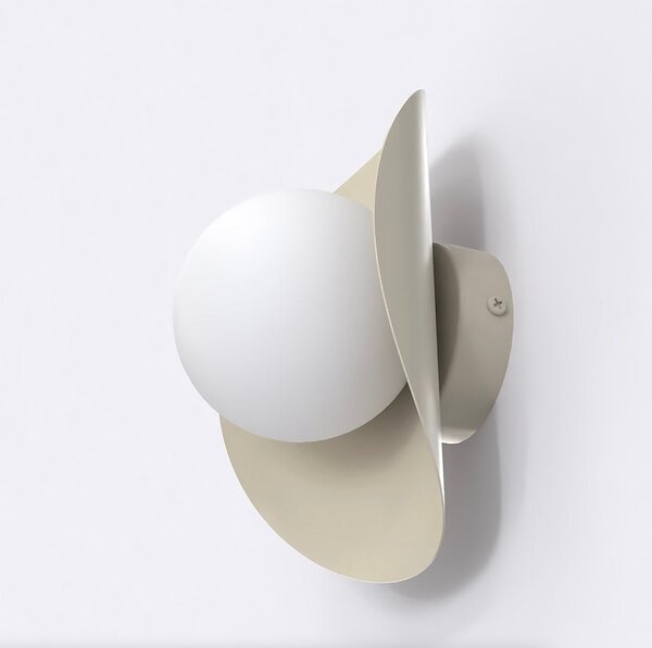 Nástěnné svítidlo FIERO M K1 – moka, bílé sklo, 1× G9, šířka 16 cm
