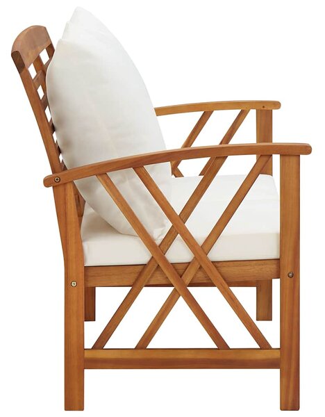 Zahradní lavice s poduškami 119 cm masivní akáciové dřevo 310270
