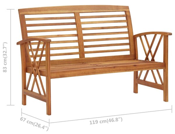 Zahradní lavice 119 cm masivní akáciové dřevo 310269