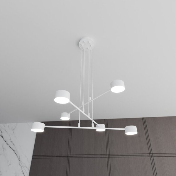 Závěsné svítidlo MODUS 6 – bílé, 6× GX53, šířka 70 cm
