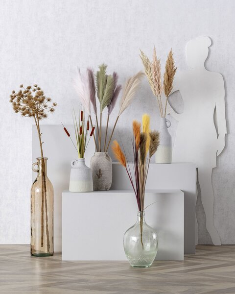 Větvička pampové trávy 90cm cream
