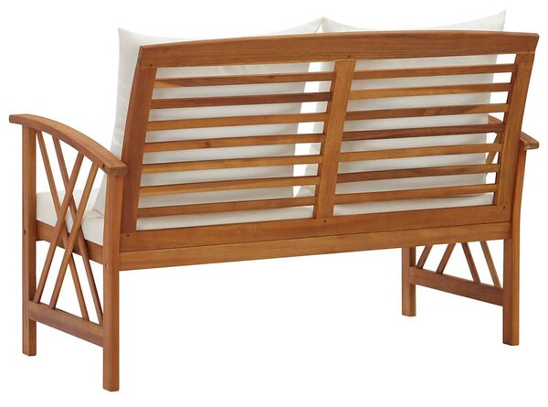 Zahradní lavice s poduškami 119 cm masivní akáciové dřevo 310270