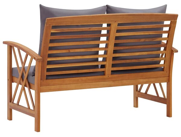 Zahradní lavice s poduškami 119 cm masivní akáciové dřevo 310271