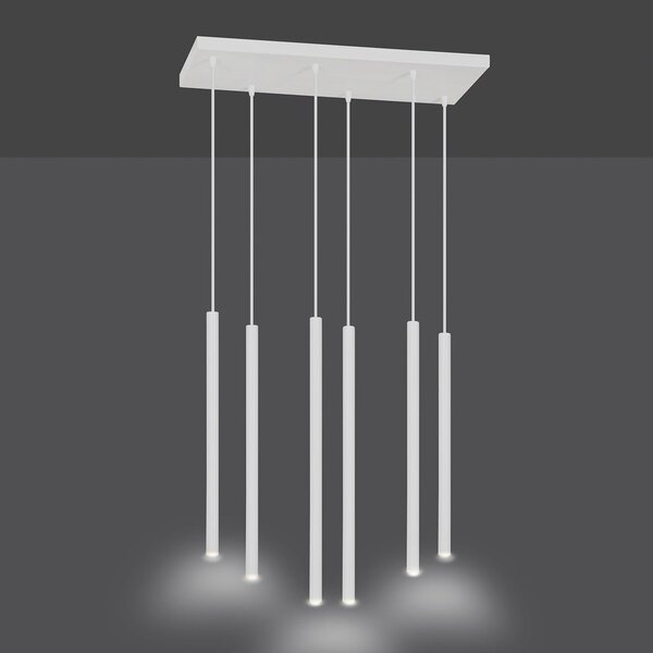 Závěsné svítidlo SELTER 6 – bílé, 6× G9, šířka 59 cm