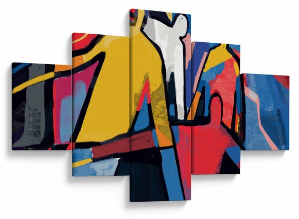 Obraz - Abstrakce mužů (125x70 cm)