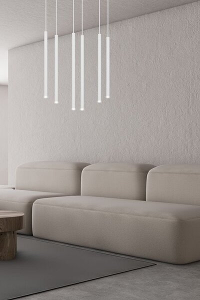 Závěsné svítidlo SELTER 6 – bílé, 6× G9, šířka 59 cm