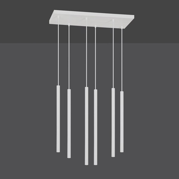 Závěsné svítidlo SELTER 6 – bílé, 6× G9, šířka 59 cm