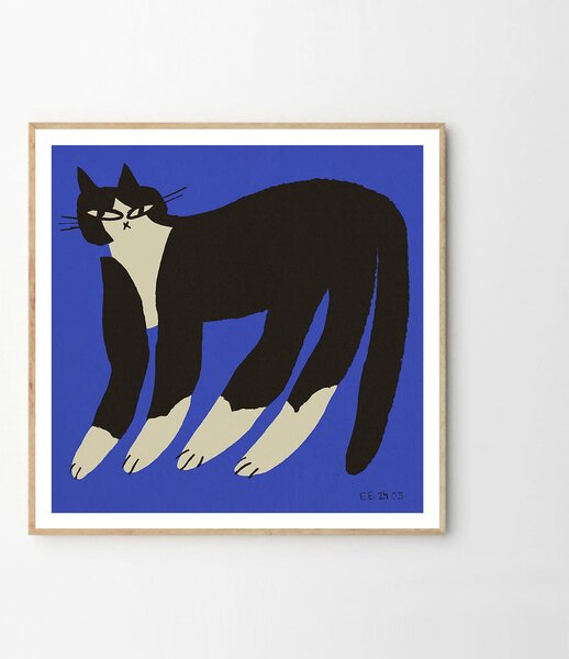 The Poster Club Plakát Cat in Blue by Enikő Katalin Eged 50x50