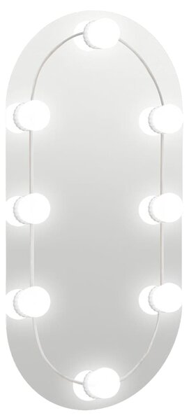 Zrcadlo s LED světly 60 x 30 cm sklo oválné 3102974