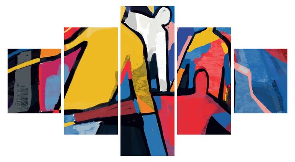 Obraz - Abstrakce mužů (125x70 cm)