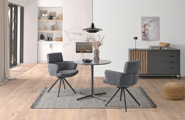 JÍDELNÍ STŮL, šedá, 80/76/80 cm P & B - Jídelní stoly, Online Only